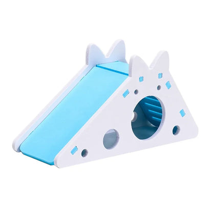 Colorful wooden hamster slide house toy